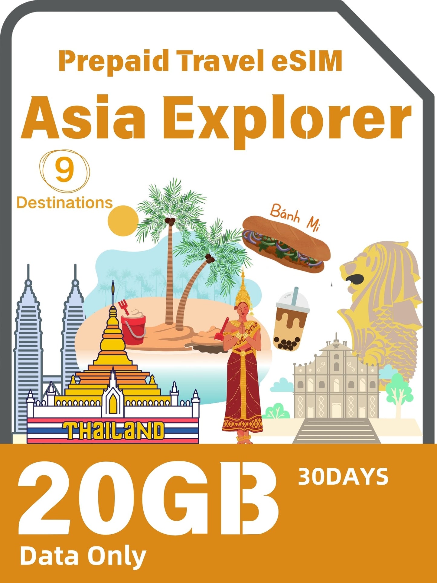 アジアトラベルパス eSIM(9つの目的地)