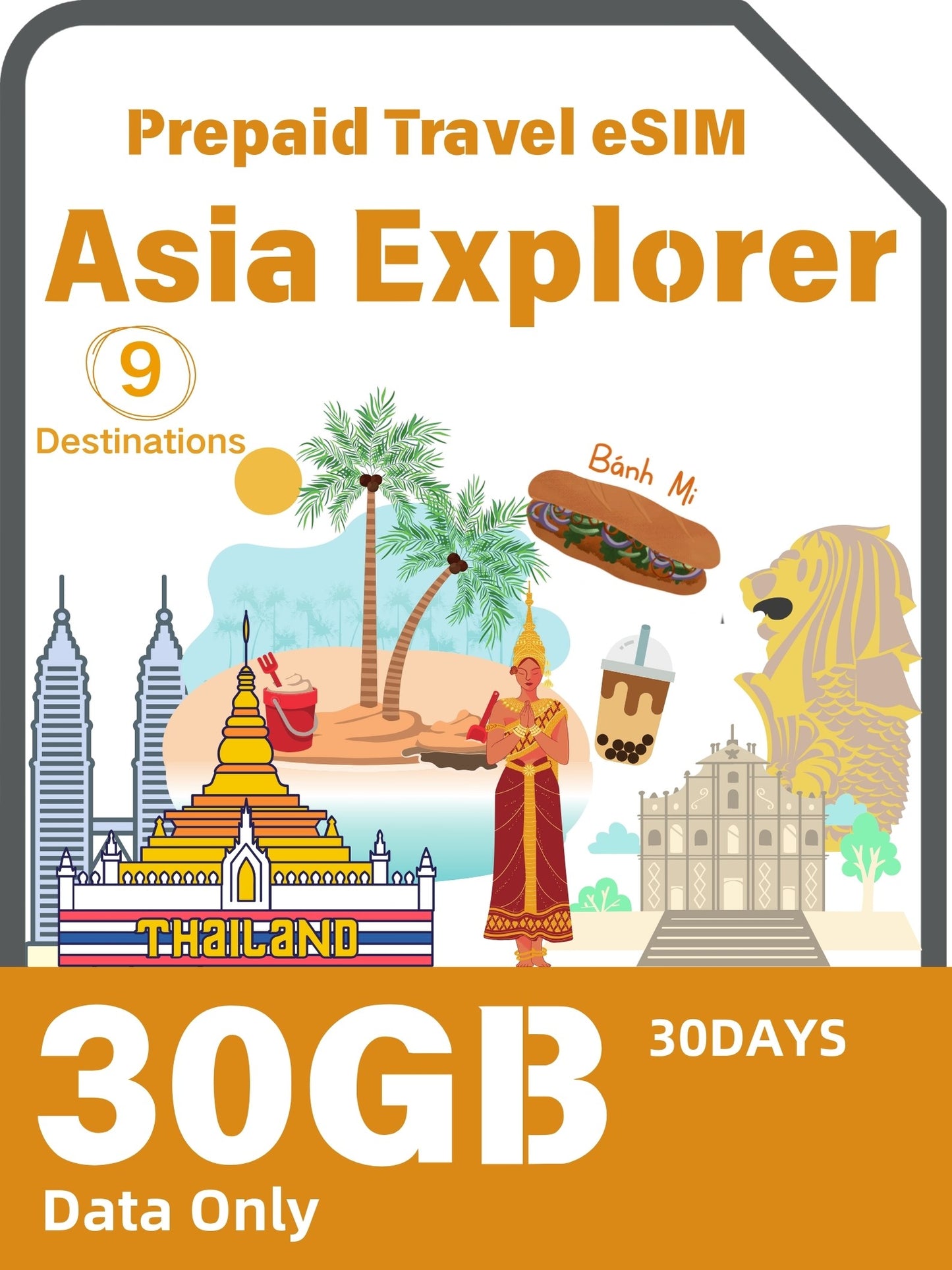 アジアトラベルパス eSIM(9つの目的地)