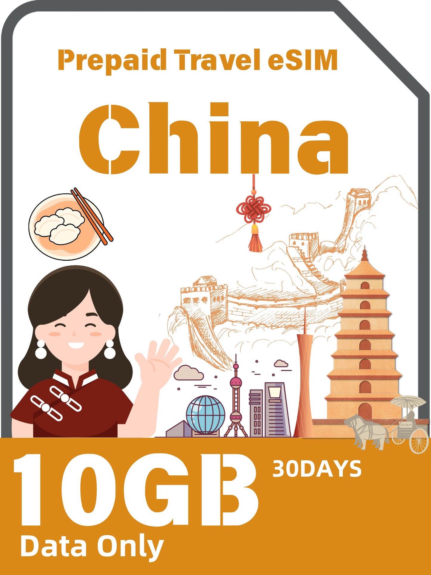 中国プリペイド旅行eSIMカード