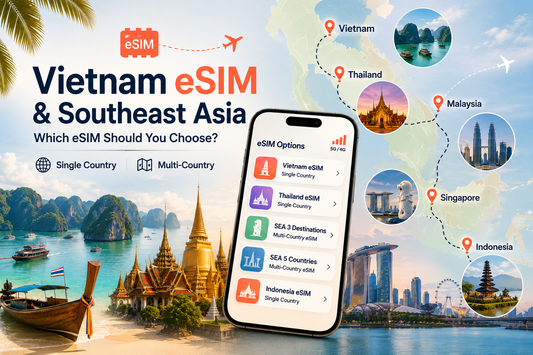 Vietnam eSIM 與 Southeast Asia 多國旅行 越南、泰國、新加坡、馬來西亞怎麼選？