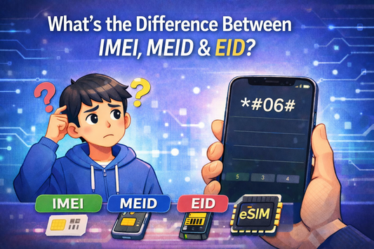 IMEI / MEID / EID 不同在哪？一篇搞懂 eSIM 能不能用（含 *#06# 查詢 & 啟用）
