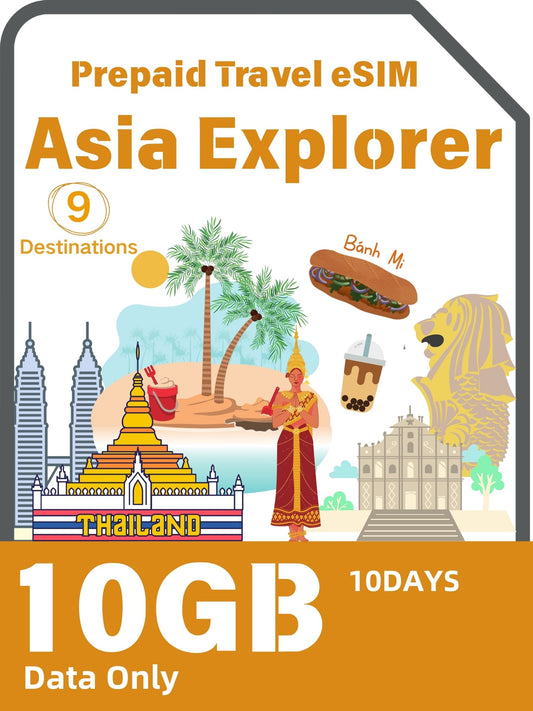 亞洲旅遊通 eSIM 卡（9 個目的地）