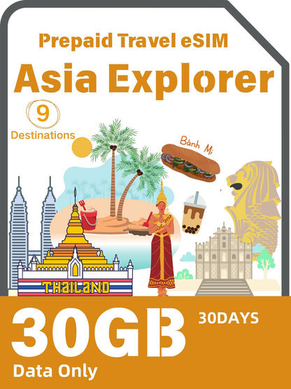 アジアトラベルパス eSIM（9つの目的地）