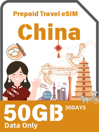 中国プリペイド旅行eSIMカード