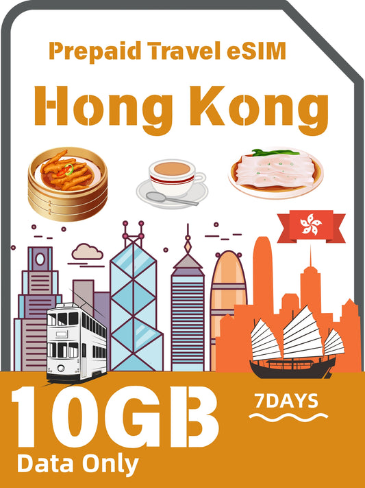 Hong Kong Prepaid Travel eSIM Card 