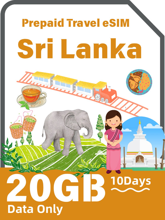 Sri Lanka Prepaid Tourist eSIM Card 