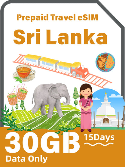 Sri Lanka Prepaid Tourist eSIM Card 