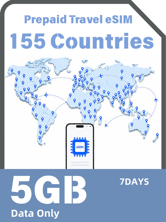 世界155か国・地域対応プリペイド旅行eSIM
