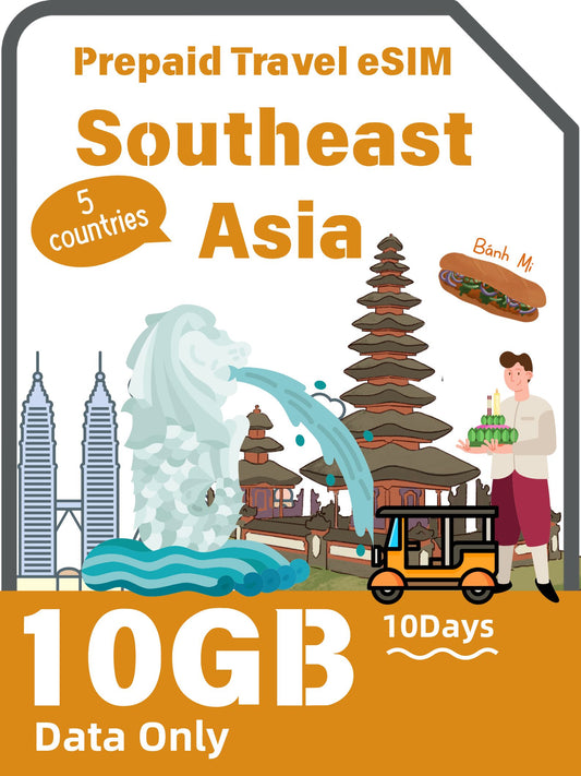 東南アジア旅行eSIMカード（6カ国） 