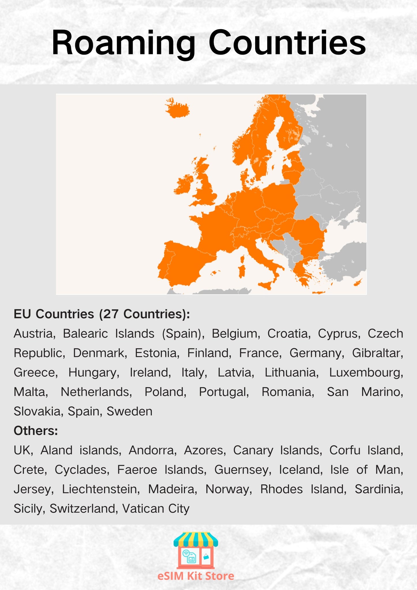 Orange Holiday Europe 30日間プリペイド旅行eSIM