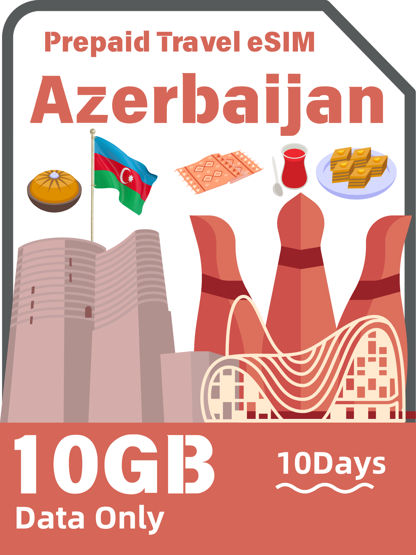 阿塞拜疆旅遊 eSIM 卡｜Bakcell / Azercell 5G 上網數據卡