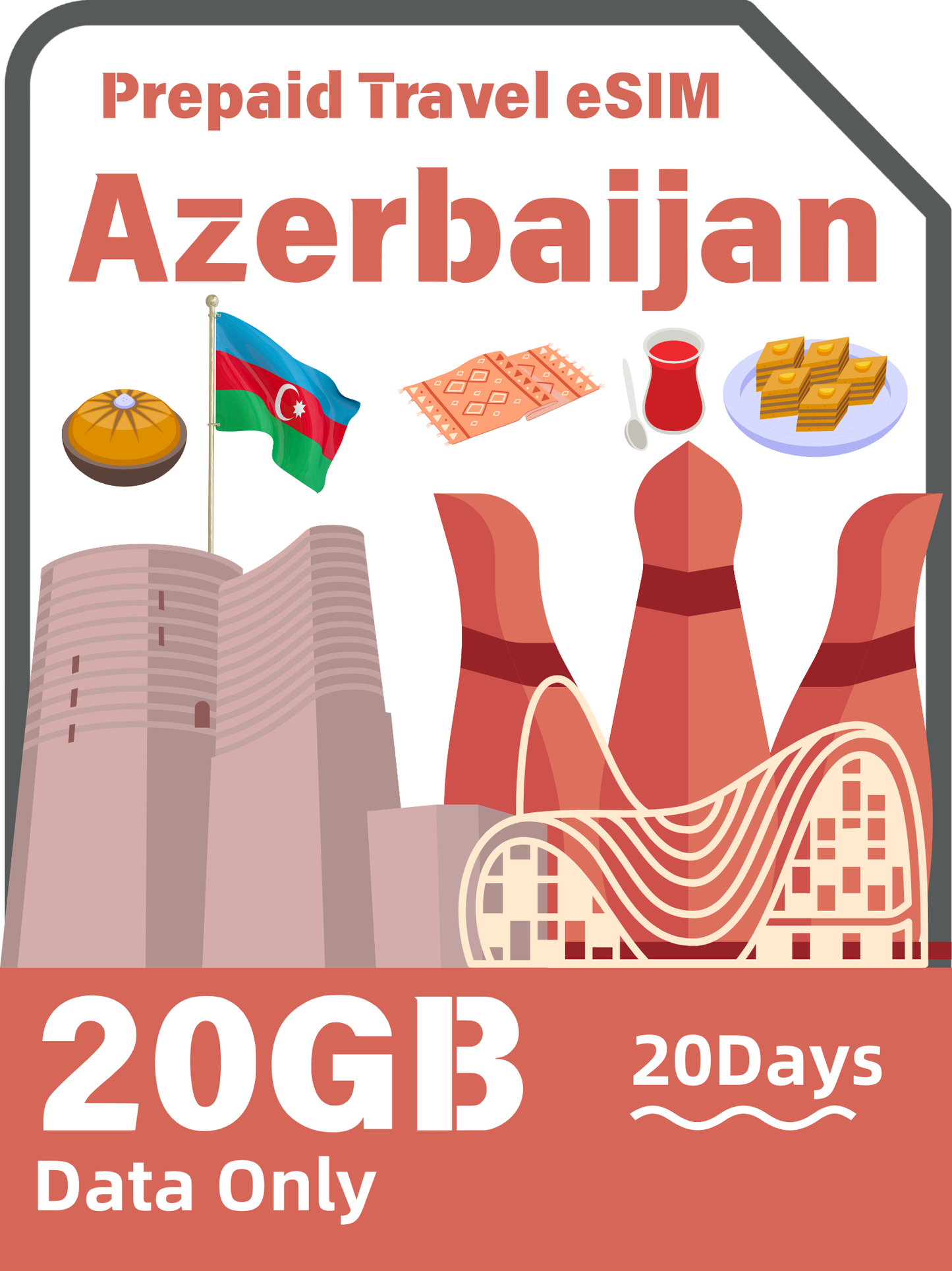 阿塞拜疆旅遊 eSIM 卡｜Bakcell / Azercell 5G 上網數據卡