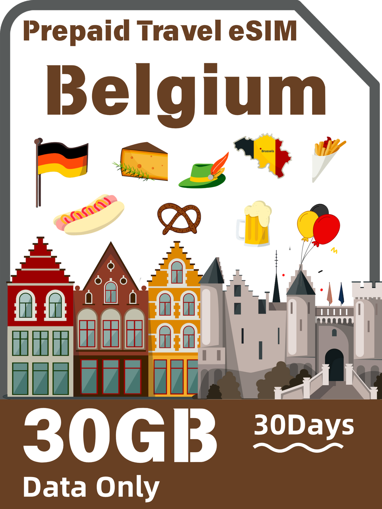 ベルギー旅行 eSIMカード｜Orange 5Gデータ通信カード
