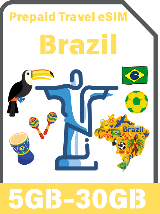 ブラジル旅行用プリペイド eSIM カード