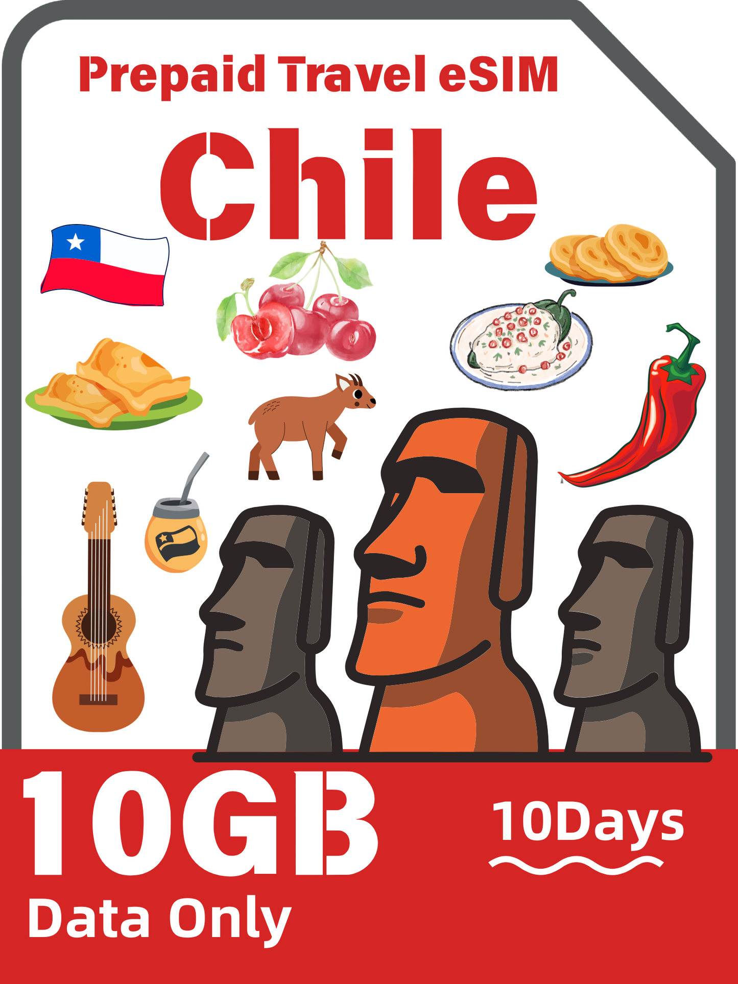 Chile Travel eSIM Card | Movistar Mobile Data Plan