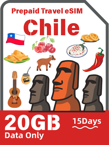 Chile Travel eSIM Card | Movistar Mobile Data Plan