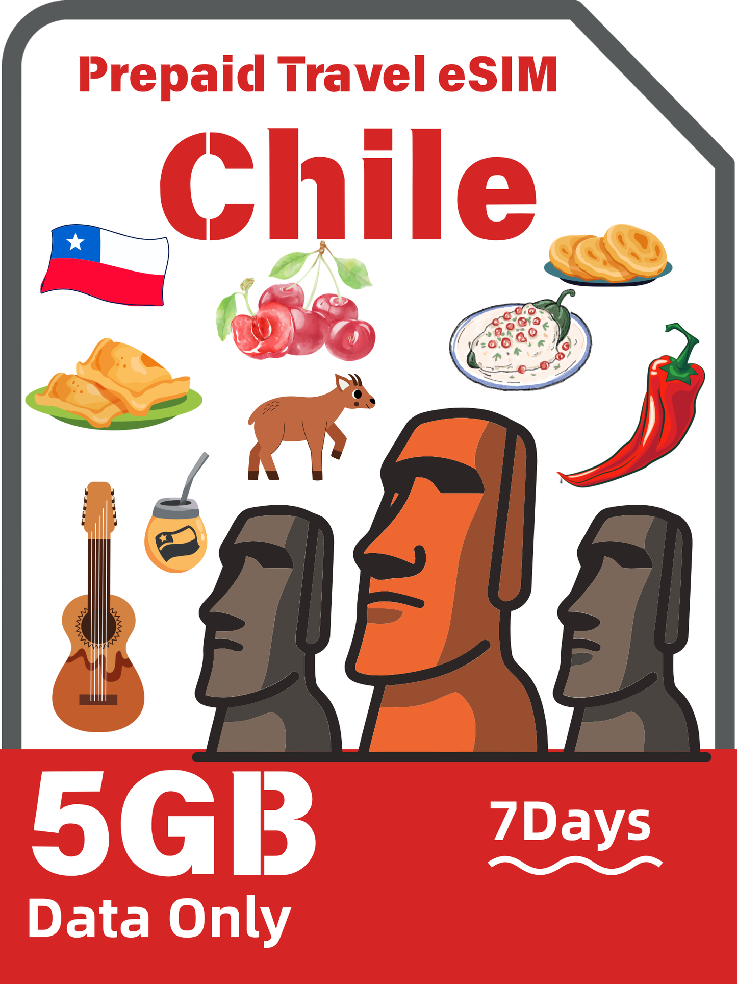 Chile Travel eSIM Card | Movistar Mobile Data Plan
