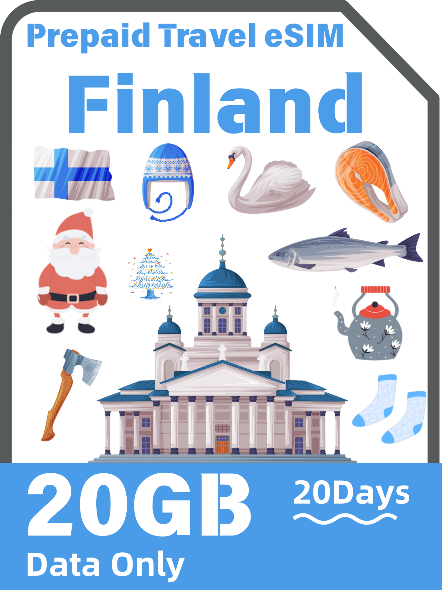 Finland Travel eSIM Card | Elisa 4G/5G Data Plan