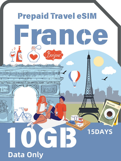 French / France Prepaid Travel eSIM Card