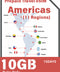 Americas 11 Regions Prepaid Travel eSIM｜USA, Canada, Mexico, Brazil, Argentina, Chile, Peru, Colombia & More