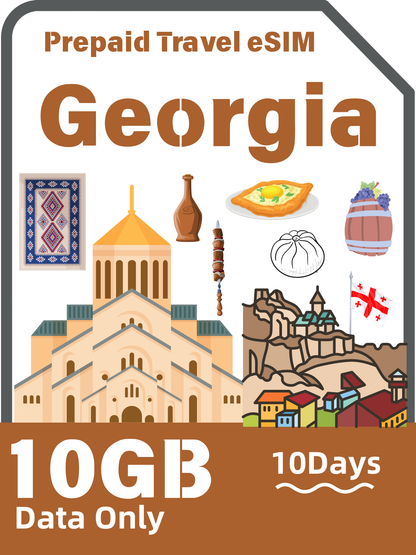 格魯吉亞旅遊 eSIM 卡｜4G/LTE 上網數據卡