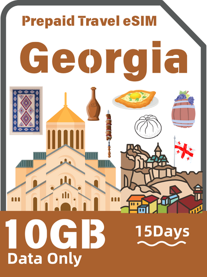 格魯吉亞旅遊 eSIM 卡｜4G/LTE 上網數據卡