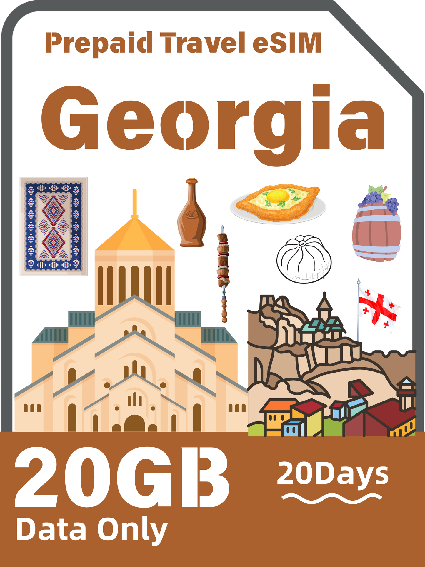 格魯吉亞旅遊 eSIM 卡｜4G/LTE 上網數據卡