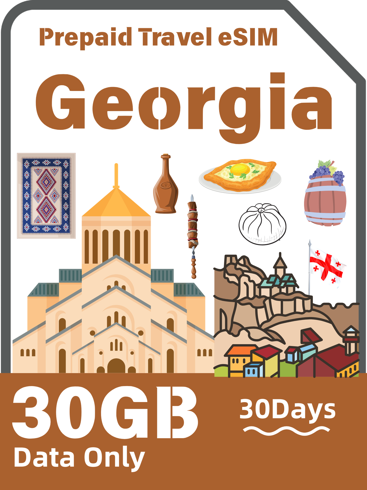 格魯吉亞旅遊 eSIM 卡｜4G/LTE 上網數據卡