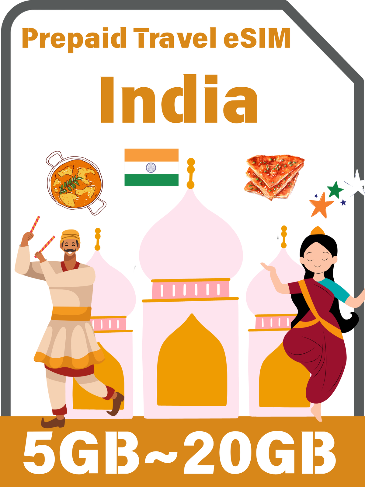 India Prepaid Travel eSIM Card 