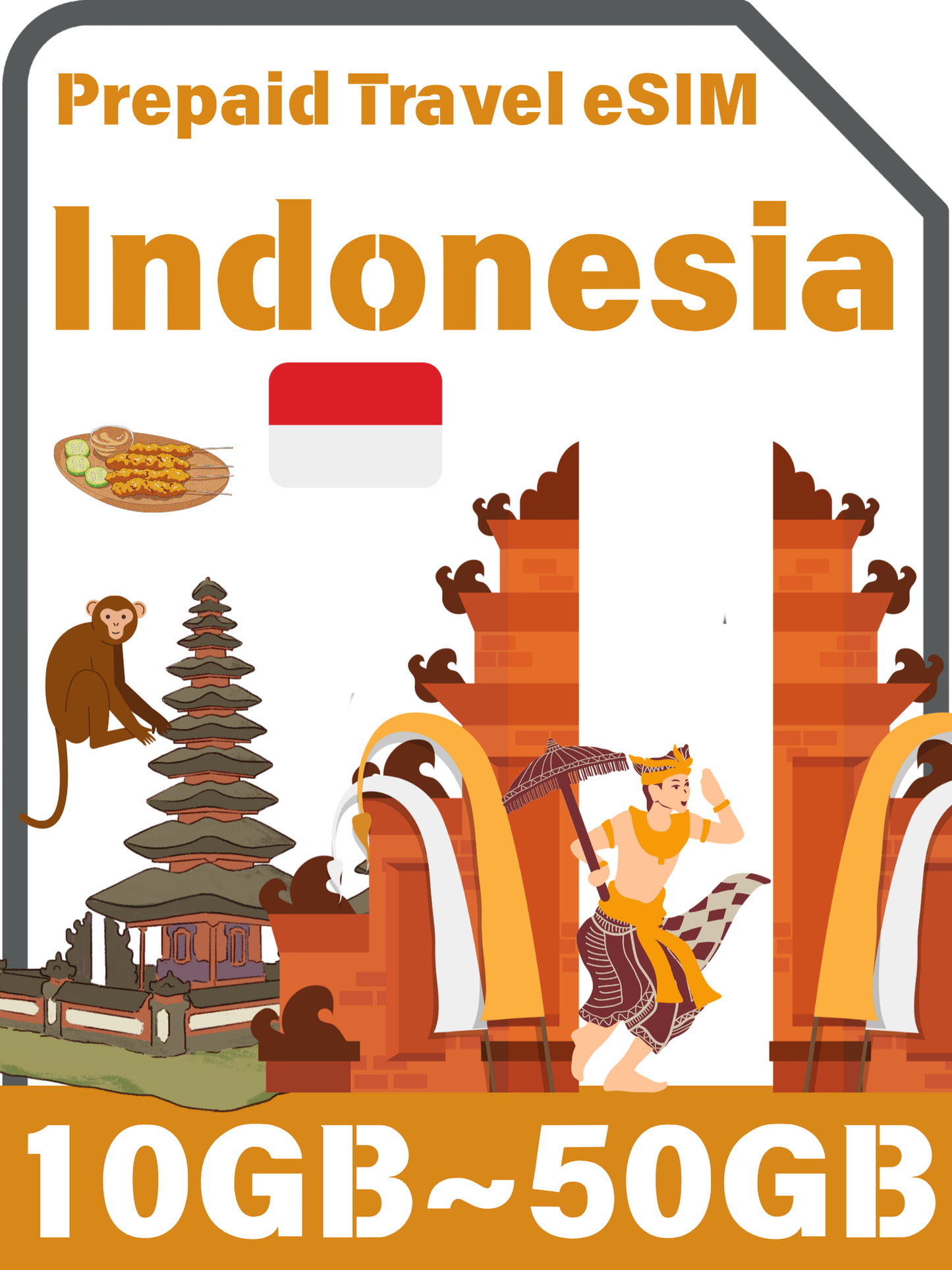 インドネシアのプリペイド旅行eSIMカード