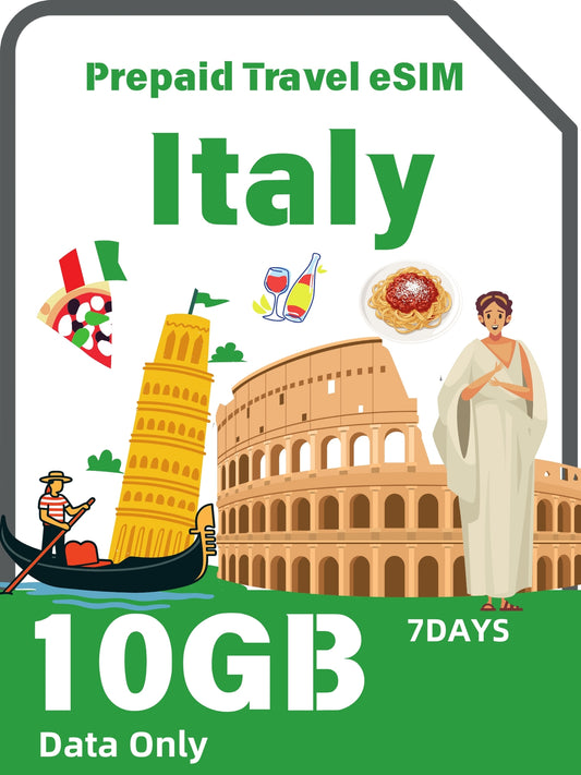 Italian / Italy Prepaid Travel eSIM Card