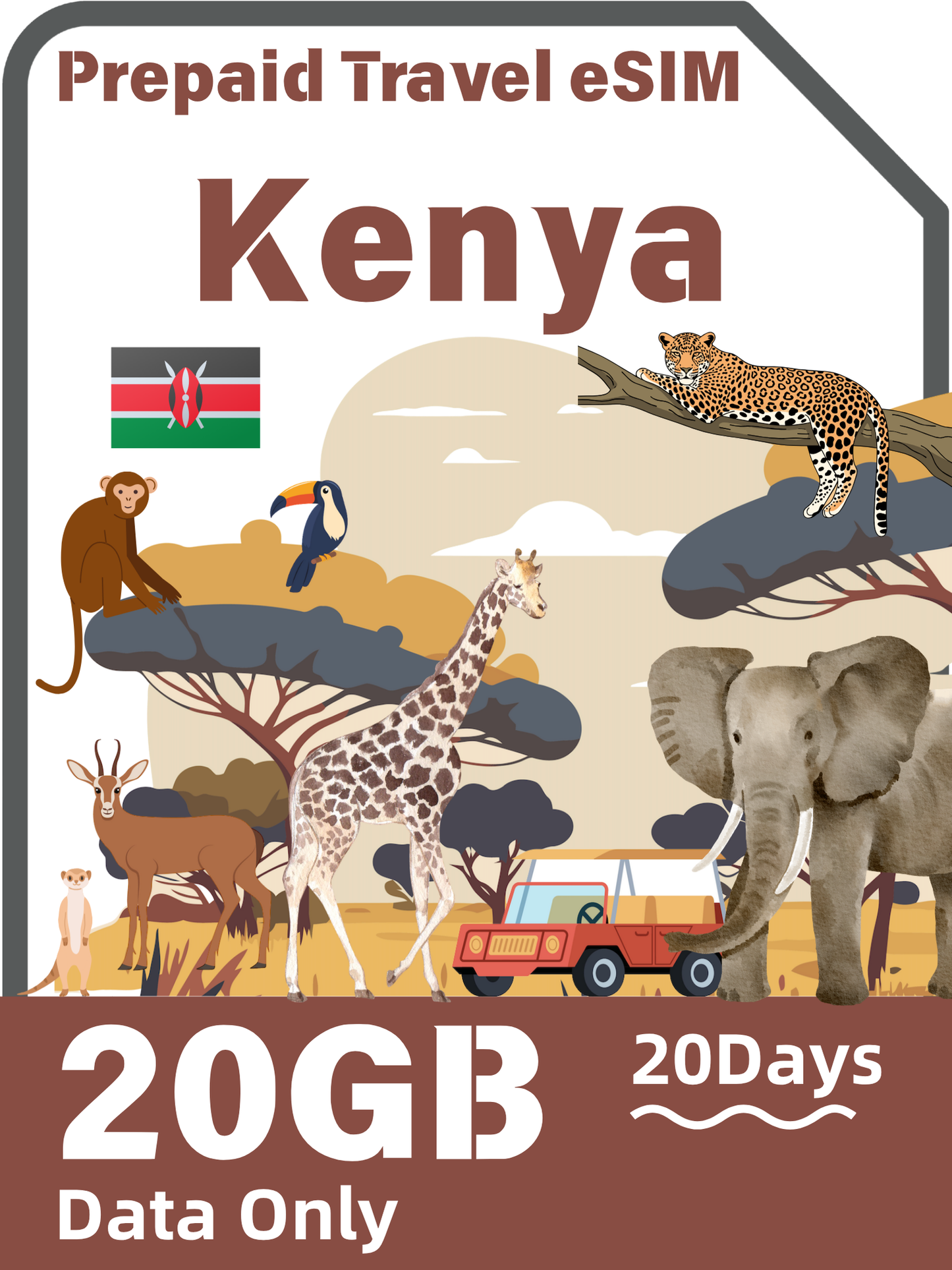 肯亞旅行 eSIM｜Airtel 5G 無限流量套餐