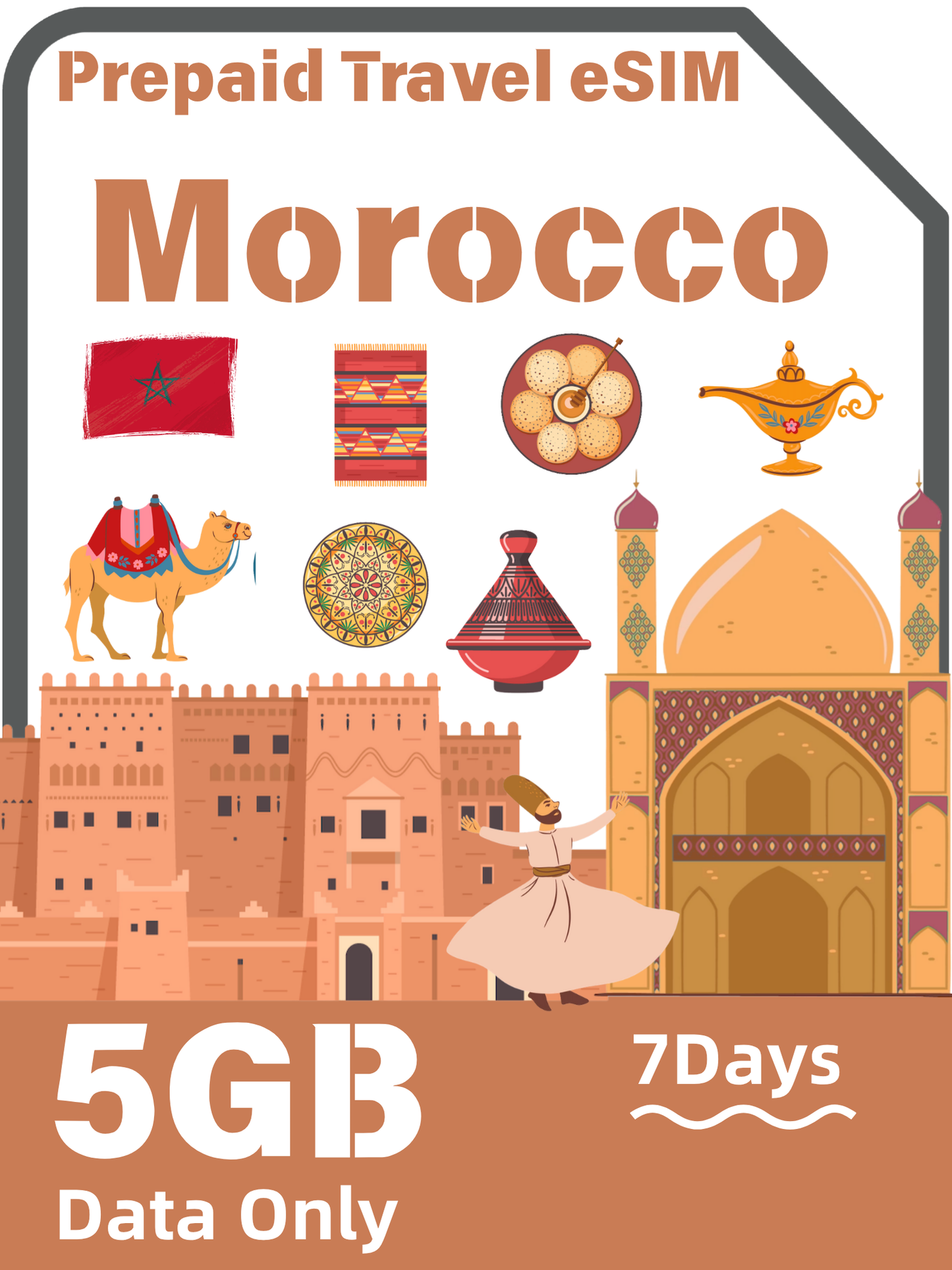 モロッコ旅行 eSIM｜IAM 4G 無制限データプラン