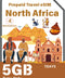 North Africa 4 Countries Prepaid Travel eSIM｜Morocco, Egypt, Algeria & Tunisia