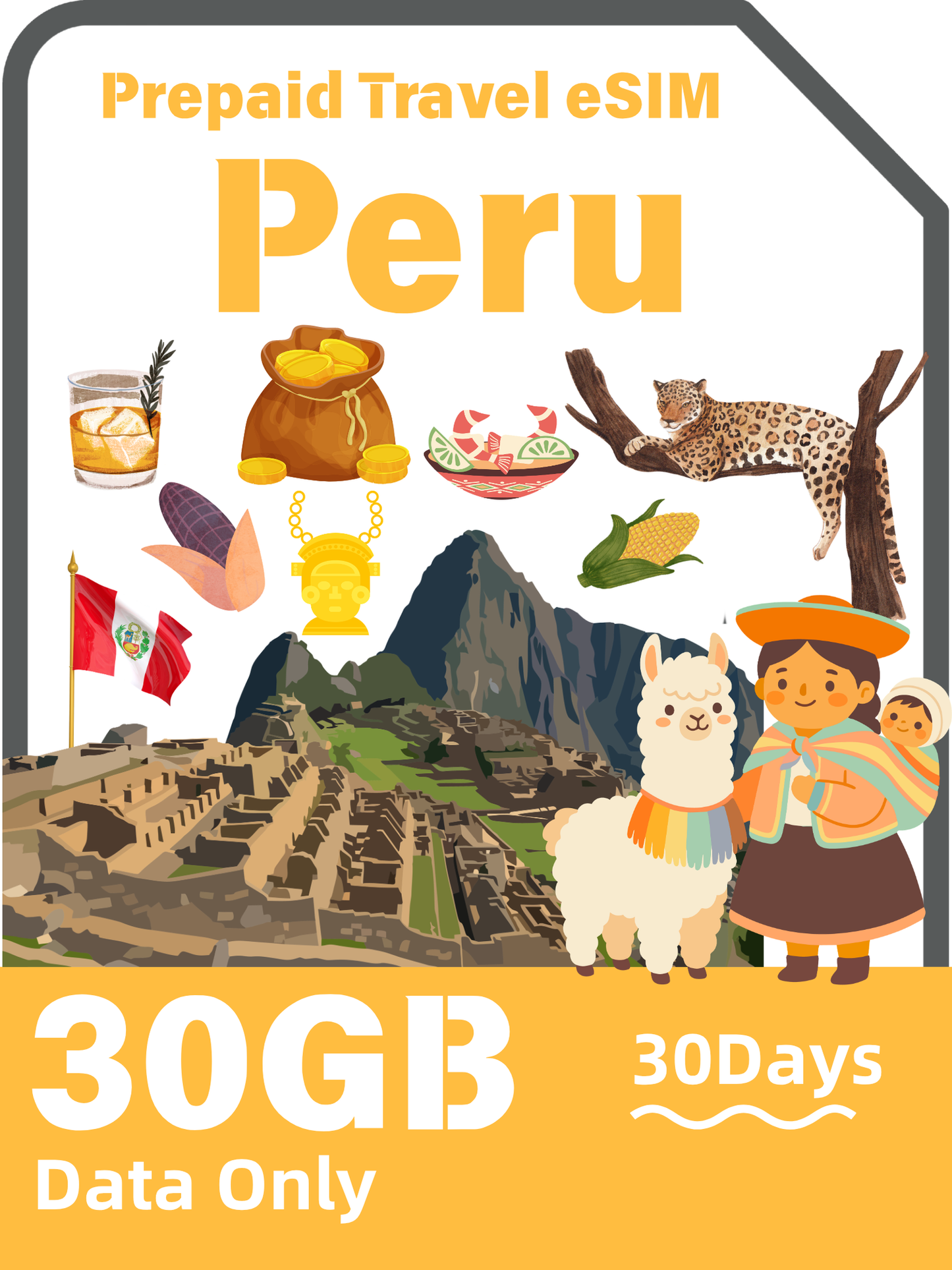  Peru Travel eSIM | Movistar 4G Data Plan 