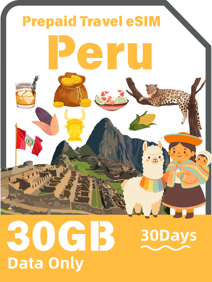  Peru Travel eSIM | Movistar 4G Data Plan 