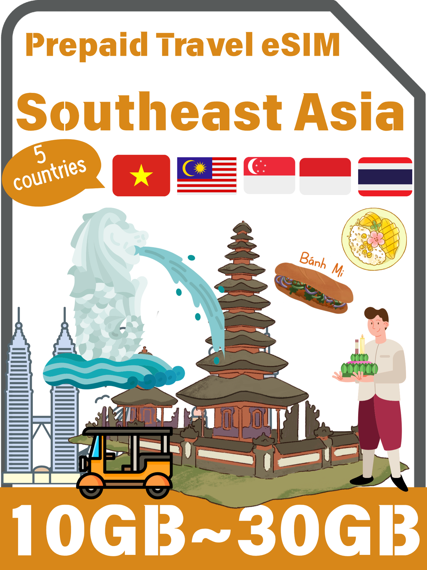東南アジア旅行eSIMカード（5カ国） 