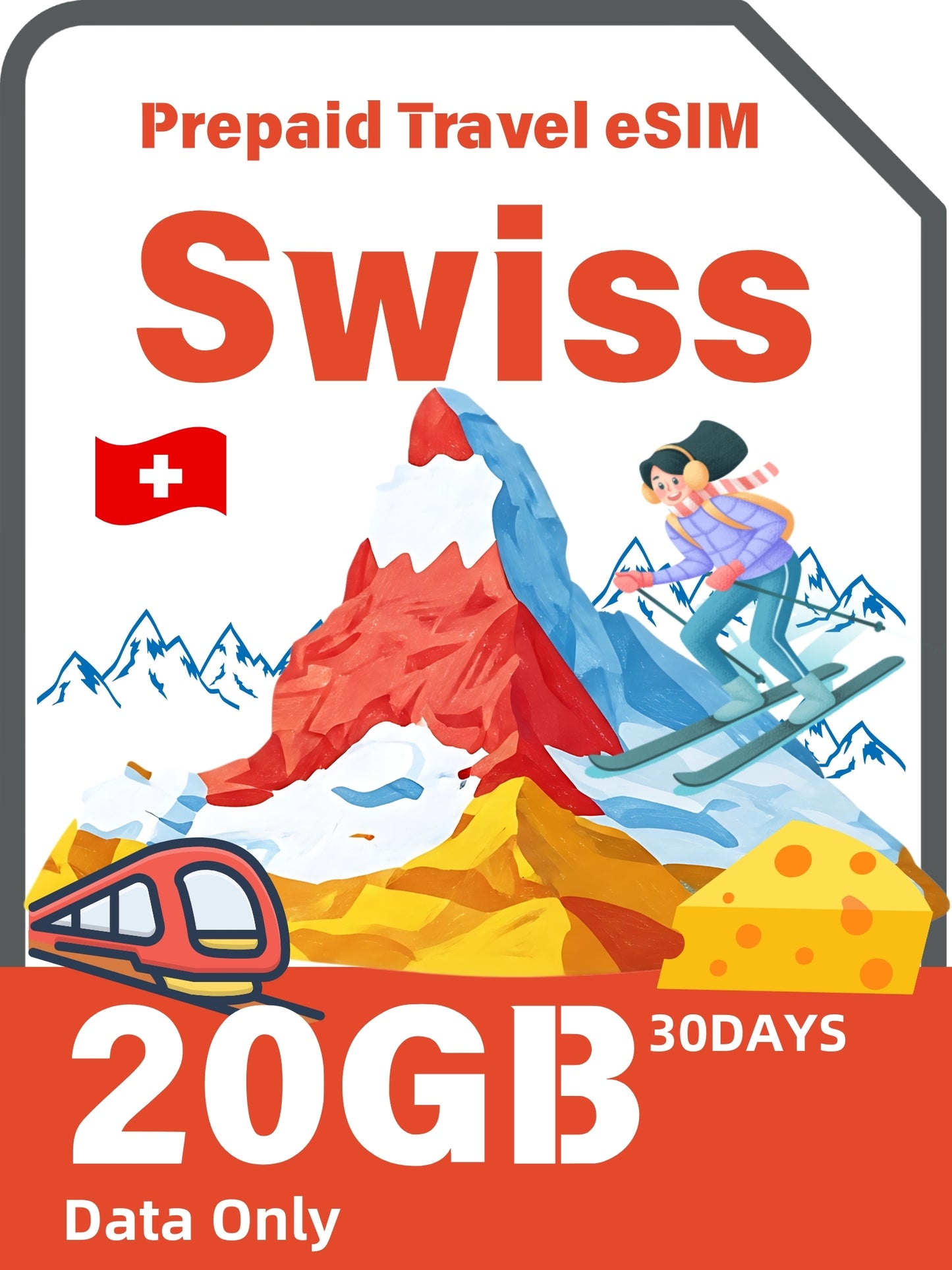 Swiss / Switzerland Prepaid Travel eSIM Card