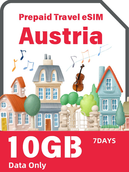 Austrian / Austria Prepaid Travel eSIM Card