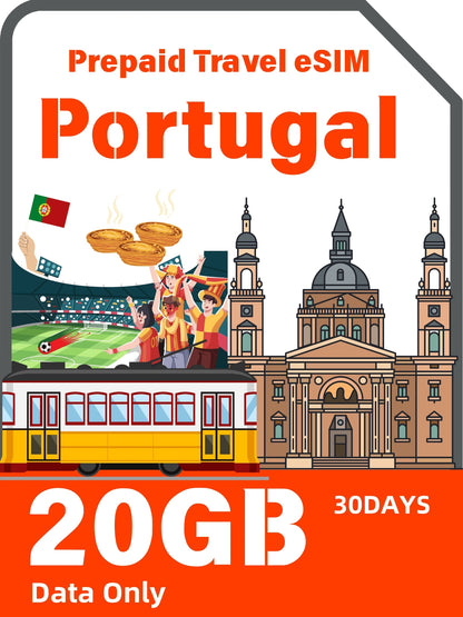 Portuguese / Portugal Prepaid Travel eSIM Card