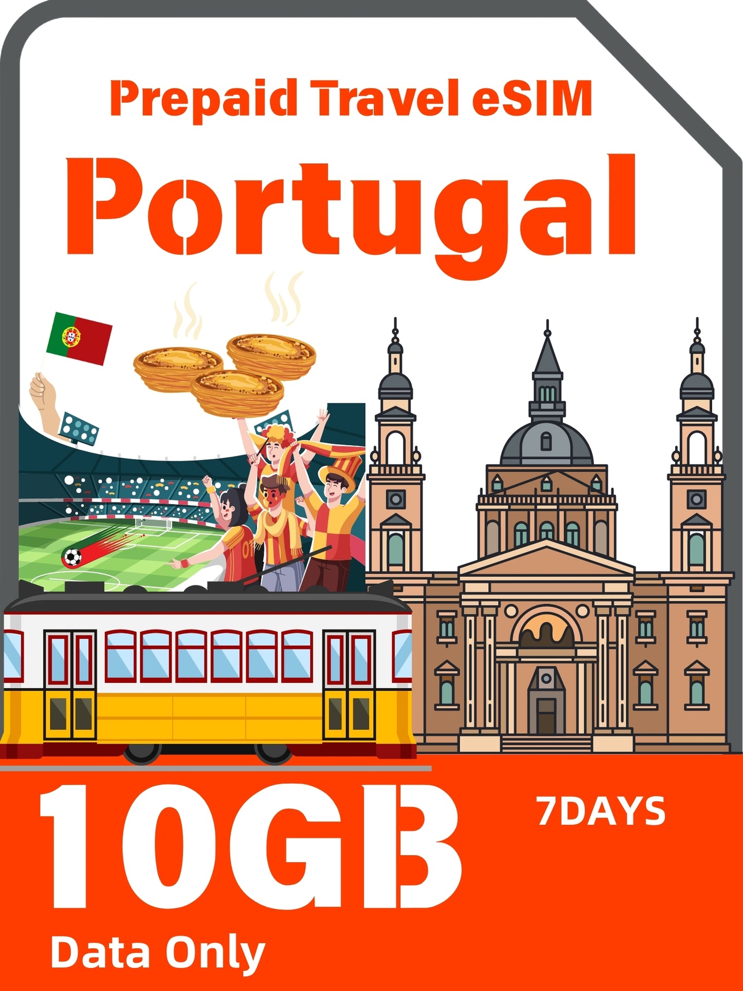 Portuguese / Portugal Prepaid Travel eSIM Card